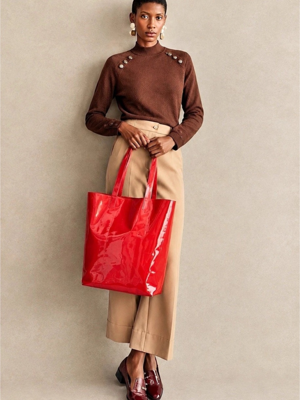 Sezane Gerry Brown Turtleneck Sweater Size Small